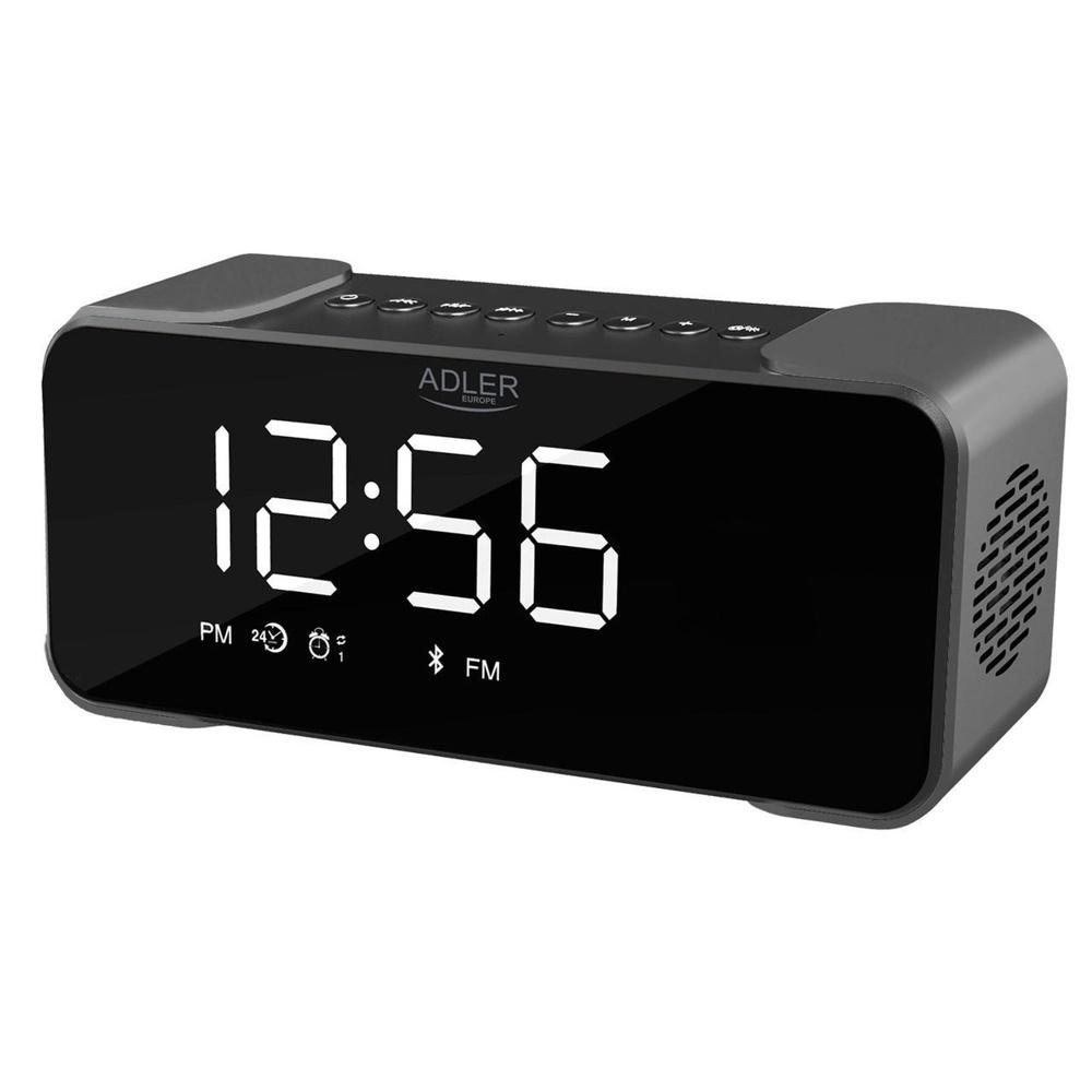 Adler AD 1190 Silver trådlös väckarklockaradio – FM/Bluetooth/USB/SD Play + Stereohögtalare