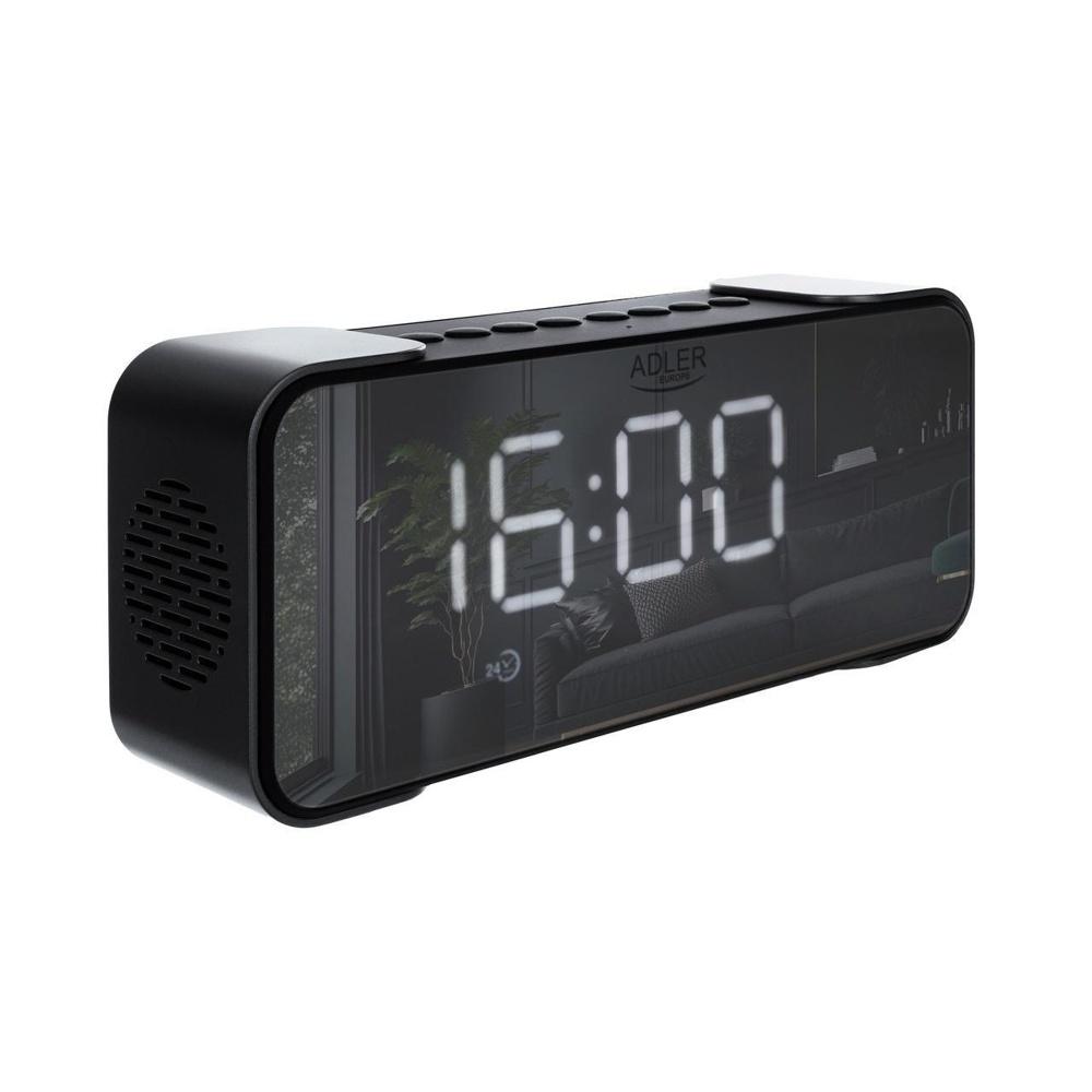 Adler AD 1190 Silver trådlös väckarklockaradio – FM/Bluetooth/USB/SD Play + Stereohögtalare