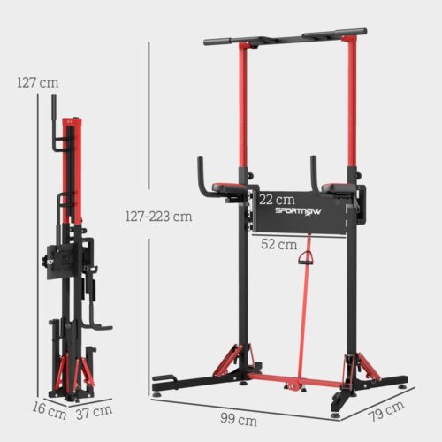 Justerbar höjd Power Tower Pull-Up Bar Home Gym Training Station