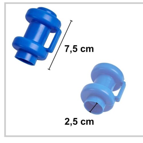 Blå trampolinstångkapslar – Set med 6 st med näthållare