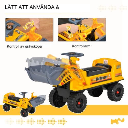 Barngrävmaskin åkande leksak, 2-3 år, ratt och ljudeffekter