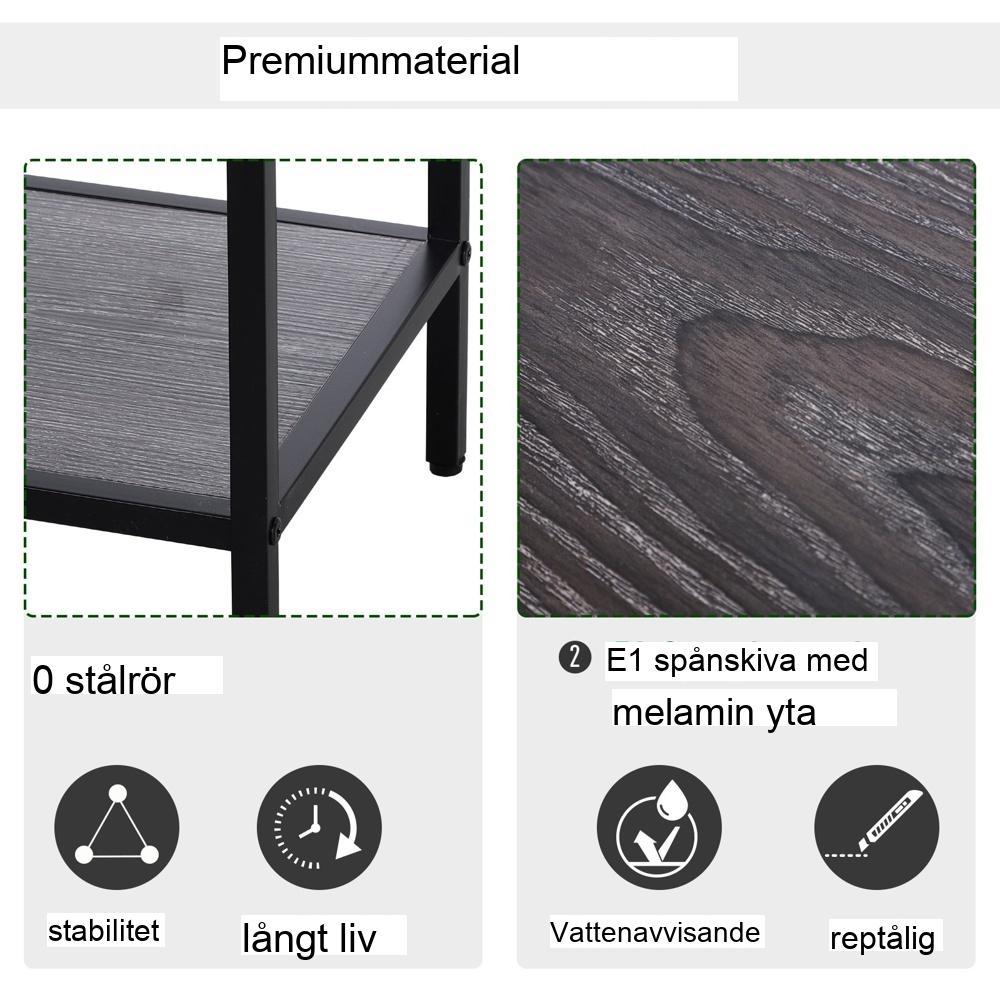 Grått konsolbord med lådor och hylla för hall eller vardagsrum