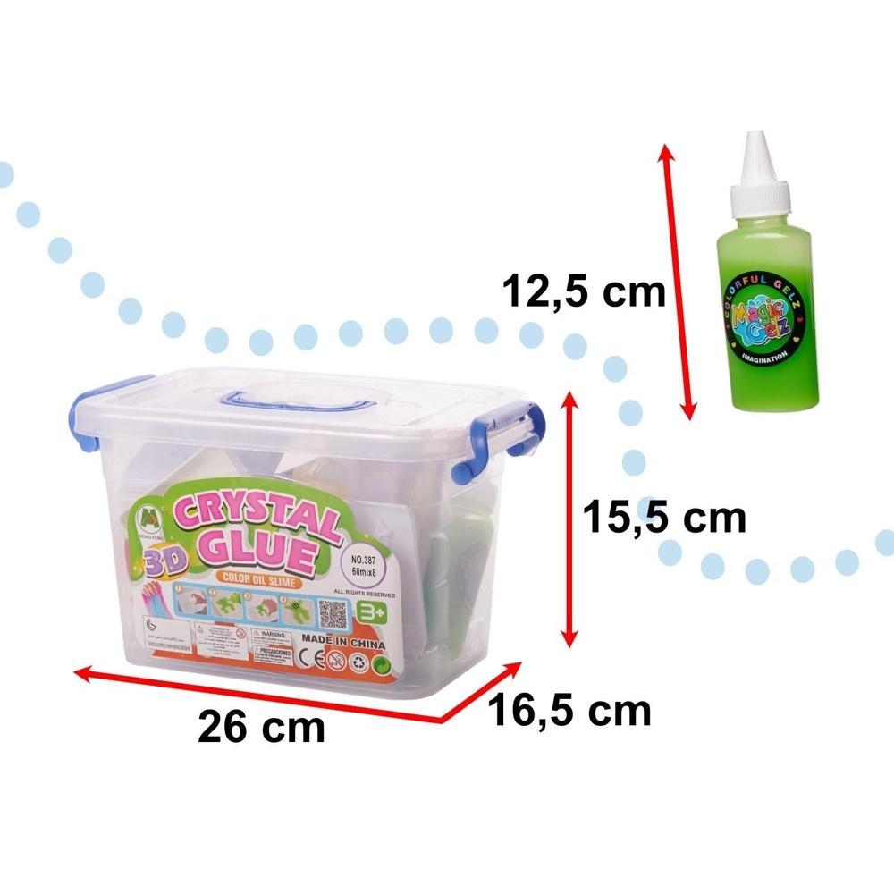 3D Crystal Glue Slime Kit för barn – Skapa färgglada figurer och smycken