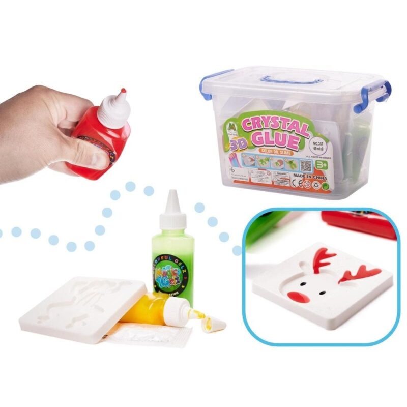 3D Crystal Glue Slime Kit för barn – Skapa färgglada figurer och smycken