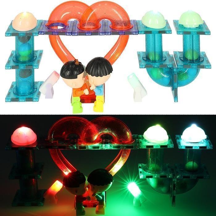 Magnetic Marble Run Byggsats, Glow-in-the-Dark block och bollar, STEM-leksaker för barn från 3 år