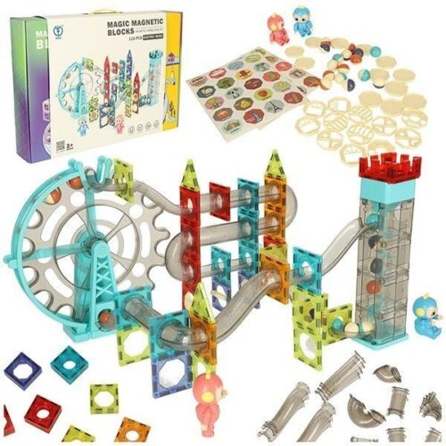 Magnetic Marble Run Byggsats med musik och ljus, 118 delar