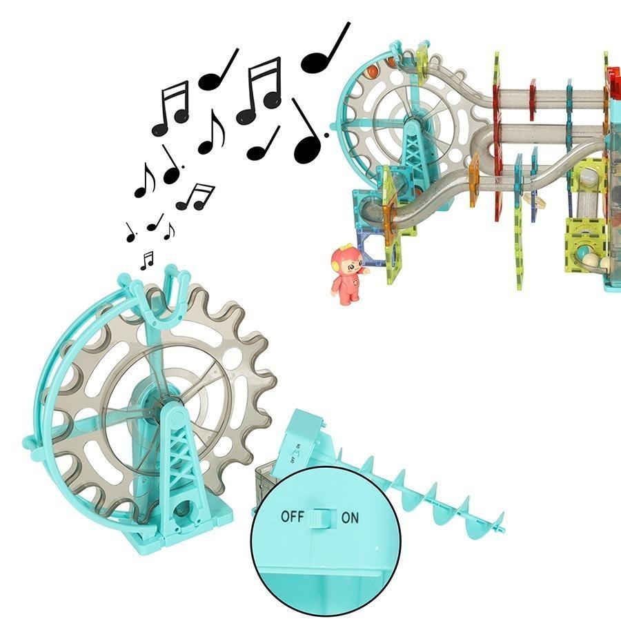 Magnetic Marble Run Byggsats med musik och ljus, 118 delar