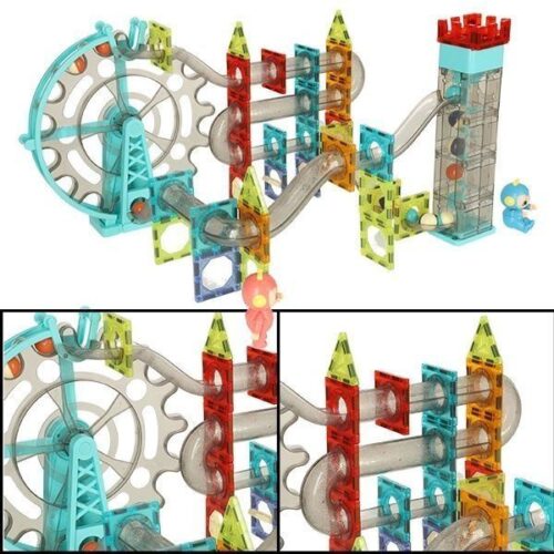 Magnetic Marble Run Byggsats med musik och ljus, 118 delar