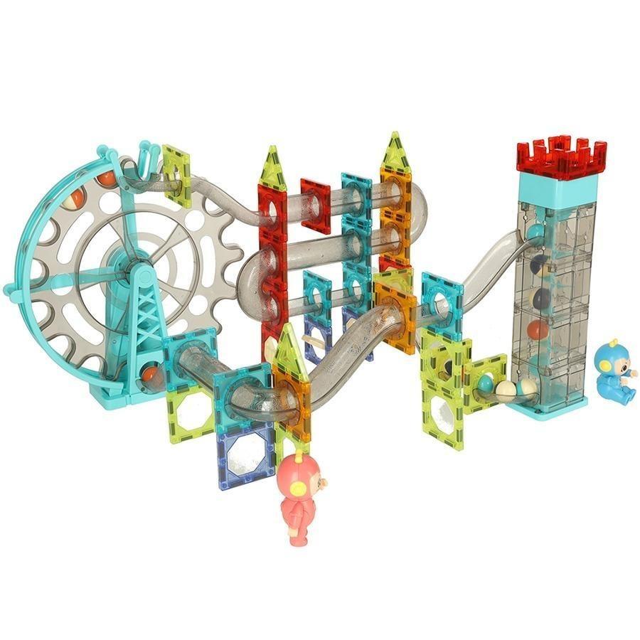 Magnetic Marble Run Byggsats med musik och ljus, 118 delar