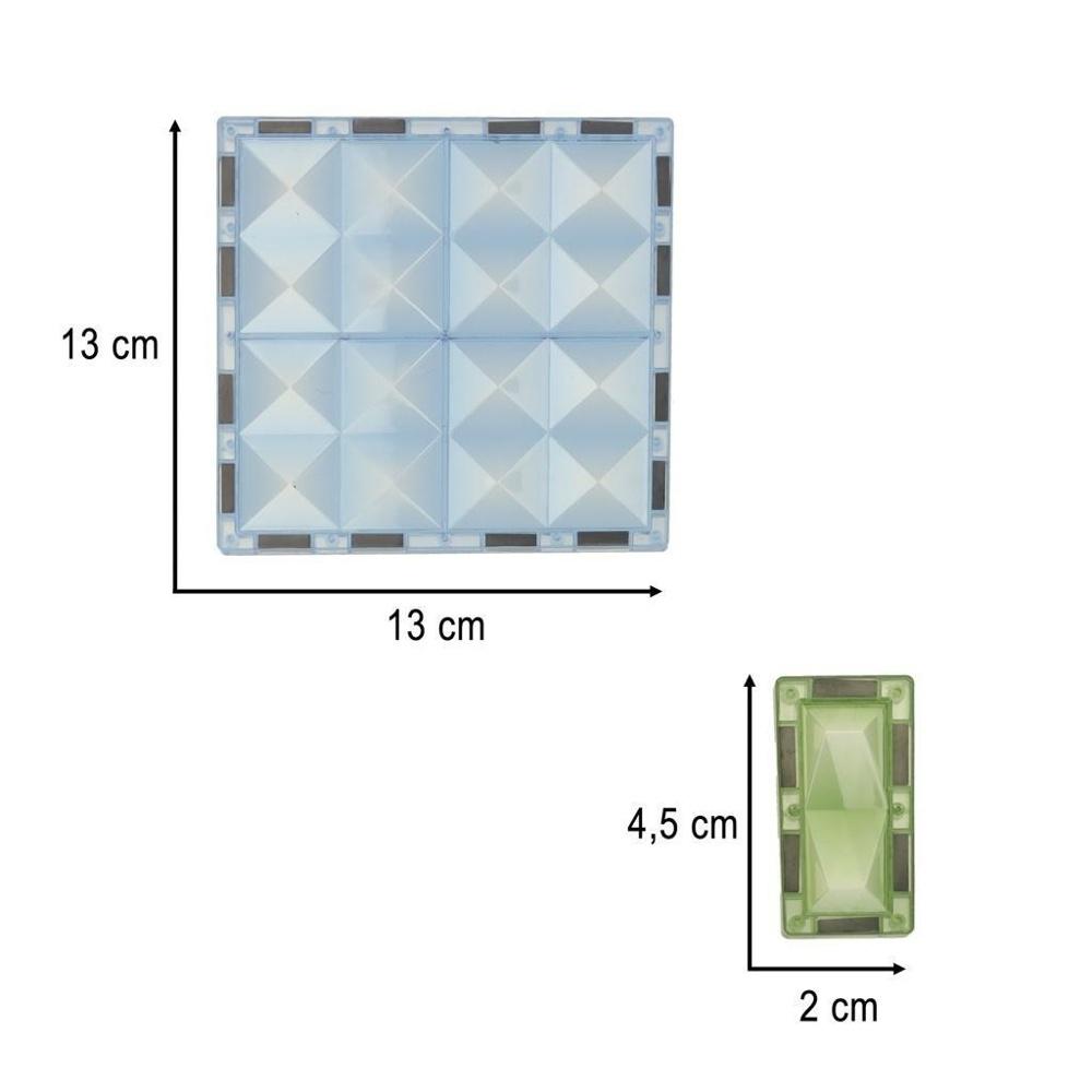 3D lysande magnetiska konstruktionsblock Djurbyggnadsset 124 delar