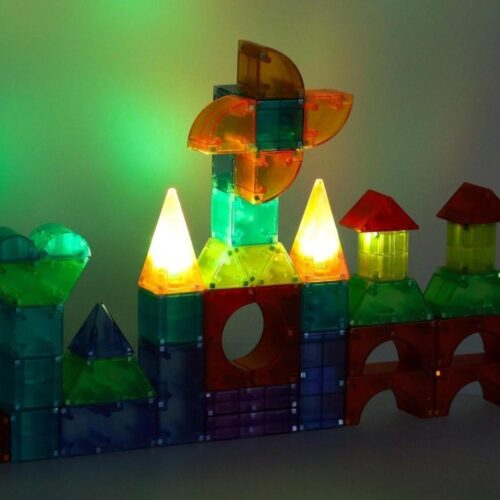 Magnetisk LED Glow Bricks Byggset, 134 delar för barn i åldrarna 3+