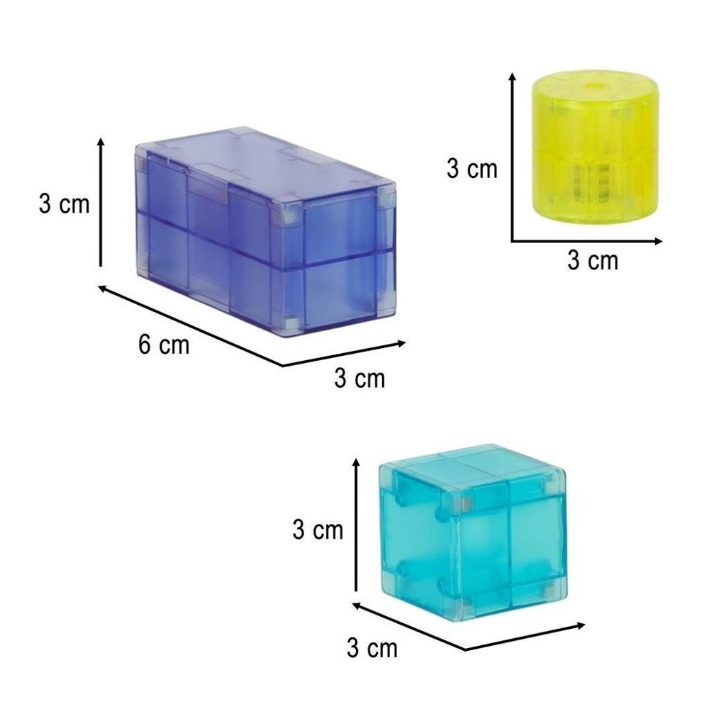 3D magnetiska byggstenar LED-glödset 64 delar