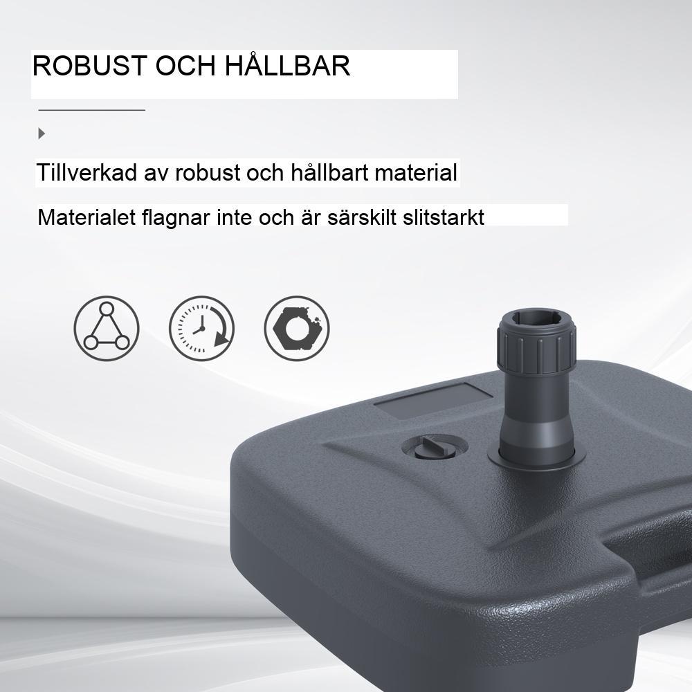 Heavy Duty svart paraplyställ – Håller upp till 30 kg, trädgård och terrass