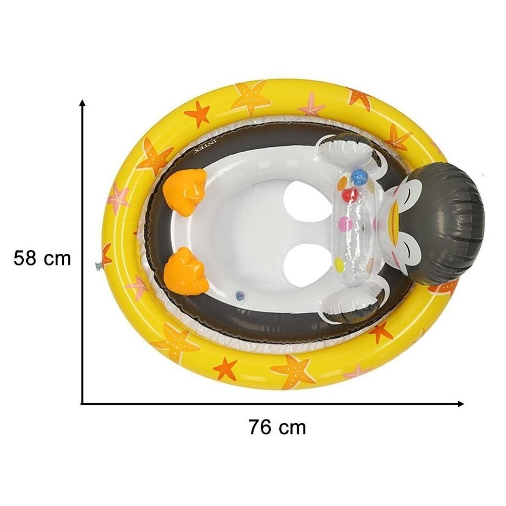 Uppblåsbar pingvin för barnpoolring, åldrarna 3-4 Max 23 kg 76×58 cm