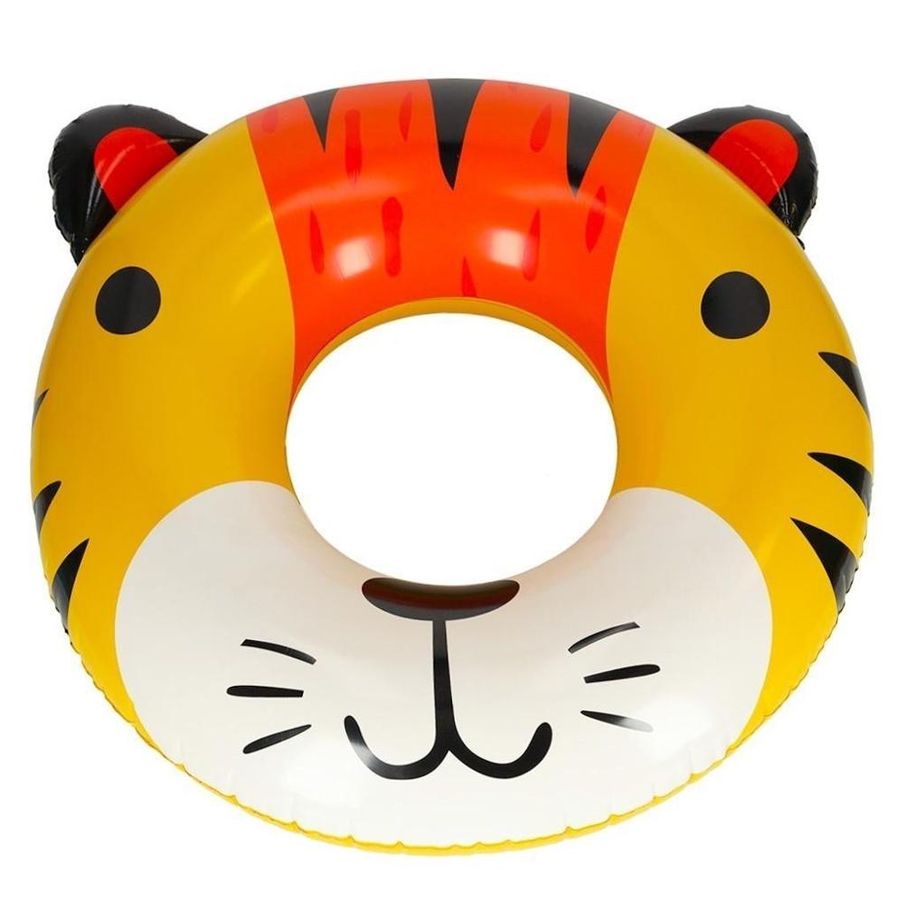 Bedårande Tiger uppblåsbar simring för barn, 80 cm diameter, säkert vattennöje för åldrarna 6+