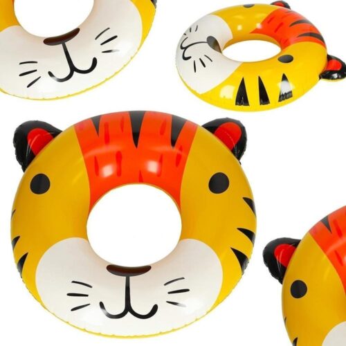 Bedårande Tiger uppblåsbar simring för barn, 80 cm diameter, säkert vattennöje för åldrarna 6+