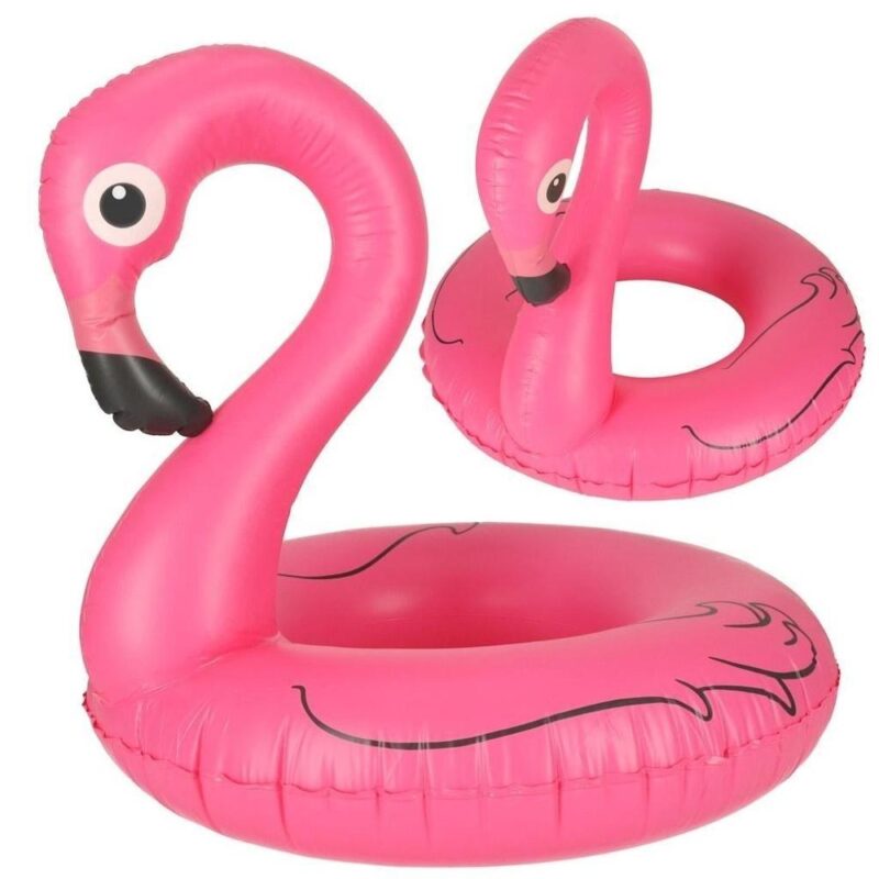 Pink Flamingo uppblåsbart simhjul, 90 cm för barn 70 kg kapacitet