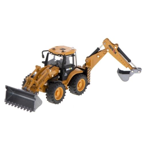 H-Toys 1:50 metallgrävmaskinslastare bulldozer med rörliga skopor