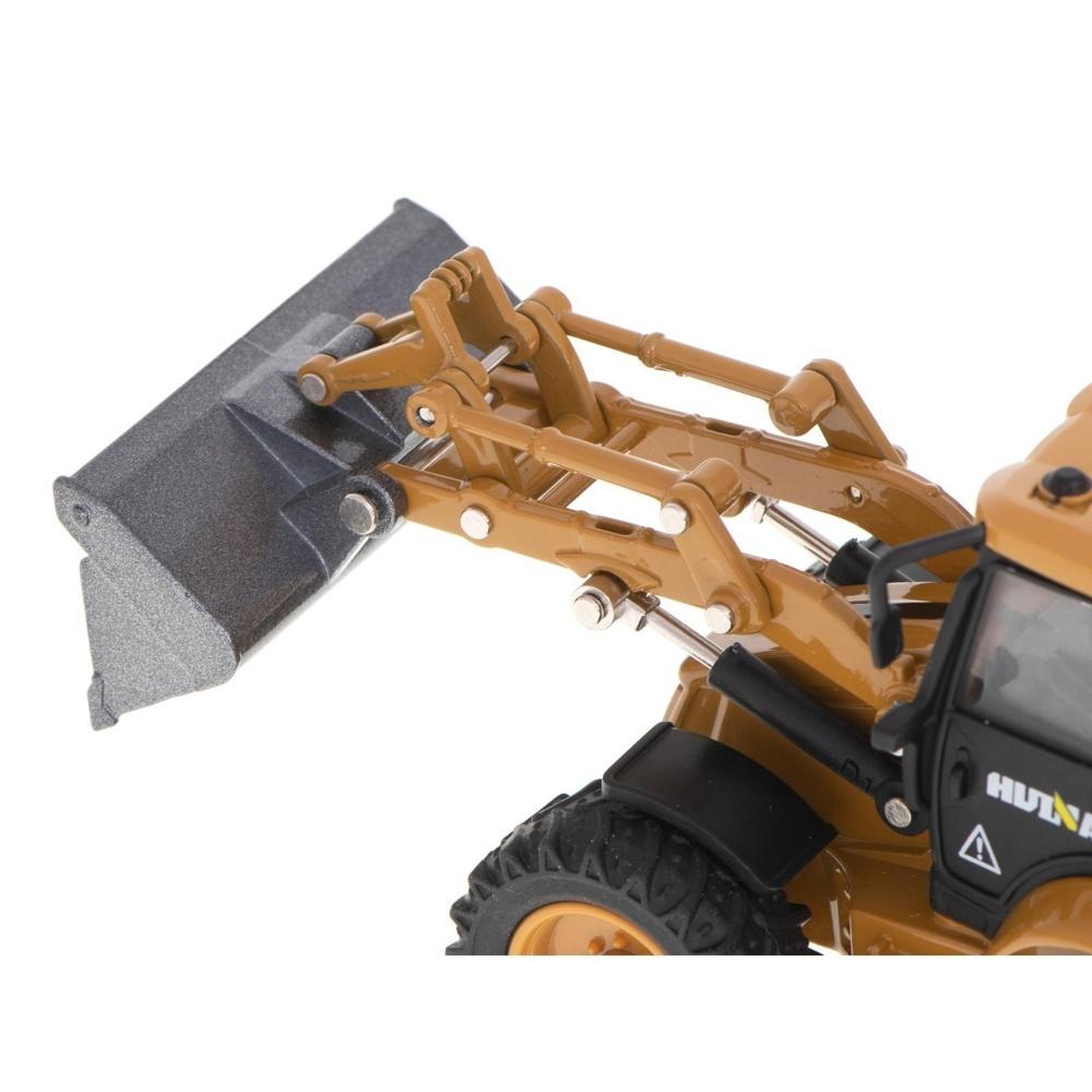 H-Toys 1:50 metallgrävmaskinslastare bulldozer med rörliga skopor