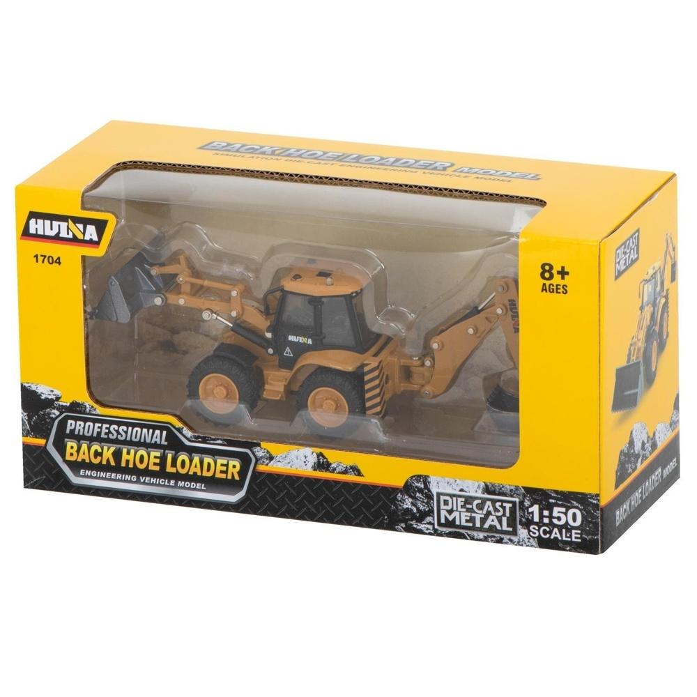 H-Toys 1:50 metallgrävmaskinslastare bulldozer med rörliga skopor