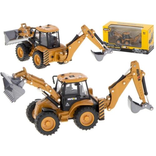 H-Toys 1:50 metallgrävmaskinslastare bulldozer med rörliga skopor