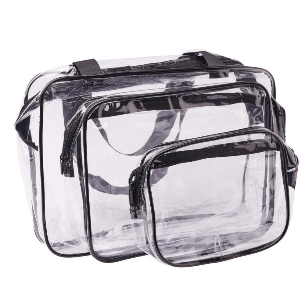 Transparent resesminkväska Organizer Set – 3 delar, TSA-godkänd