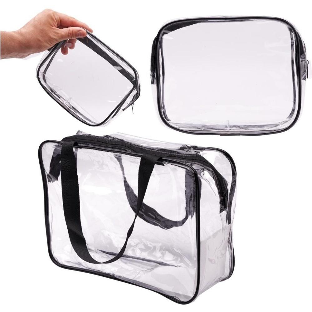 Transparent resesminkväska Organizer Set – 3 delar, TSA-godkänd