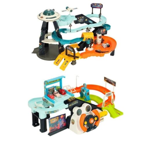 Multi-Level Car Track Playset med 6 fordon