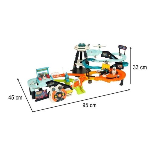 Multi-Level Car Track Playset med 6 fordon