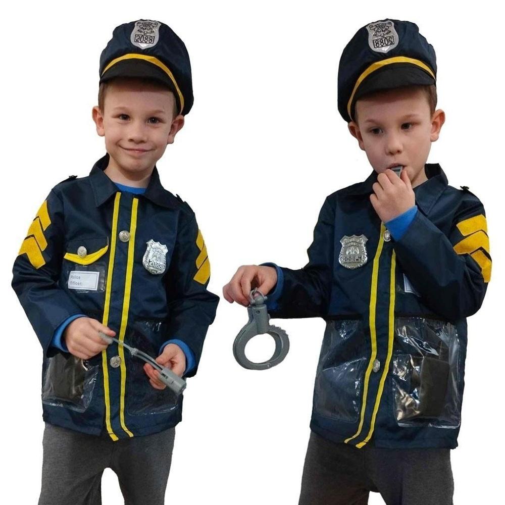 Barnpolisdräktset med walkie talkie och handbojor (3-8 år)