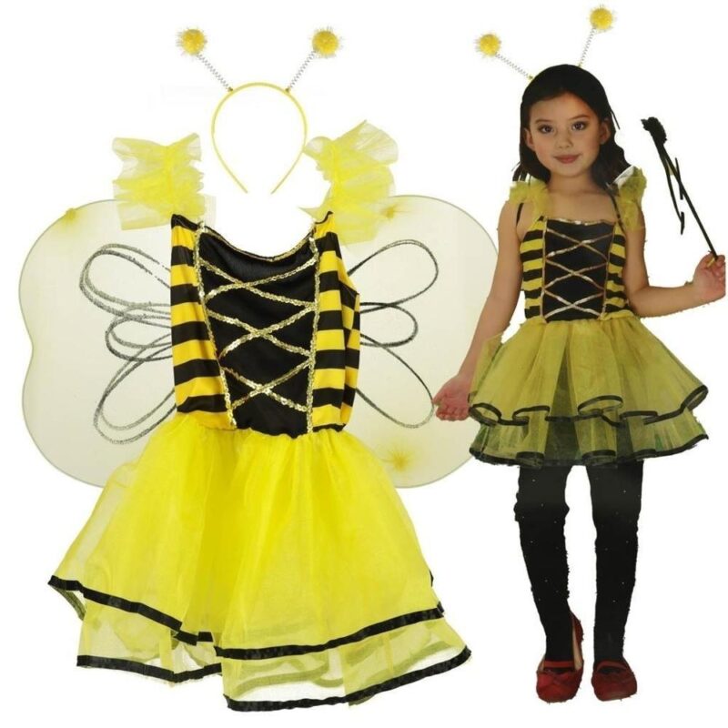 Yellow Black Bee Costume Dress Wings Pannband för vuxna barn