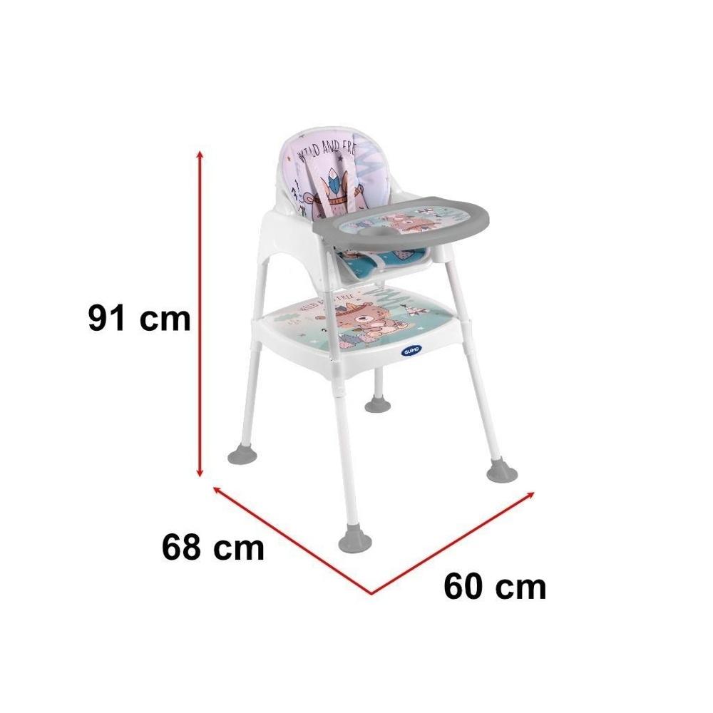 3-i-1 konvertibel matstol och bordsset – justerbar höjd, tvättbart överdrag, säkert för åldrar 6 månader+