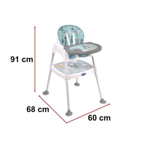 3-i-1 konvertibel matarstol och bord för småbarn, 6-60 månader