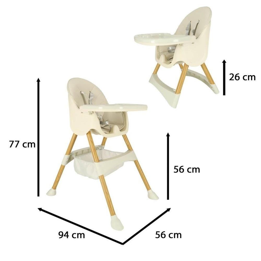 Justerbar matningsstol med bricka, förvaringslåda, för åldrarna 6-36 månader