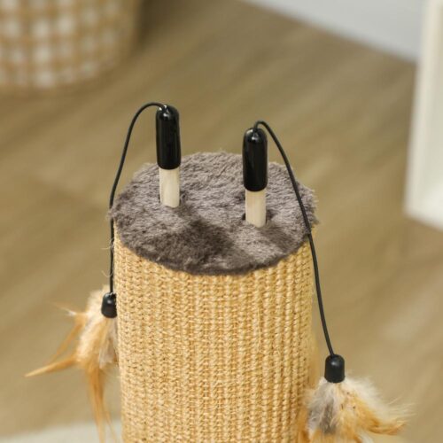 Jute skrapstolpe med fjädrar – Cat Tower för stretching och lek (78cm)