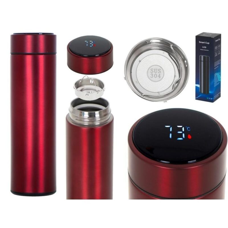 Smart LED Temperaturmugg, 500ml, Burgundy