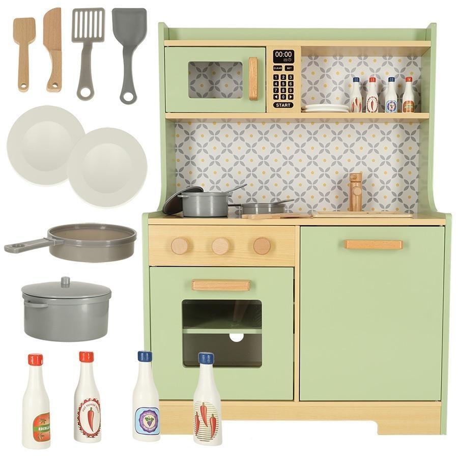 Mint Wooden Kids Kitchen Lekset med spis, ugn och tillbehör