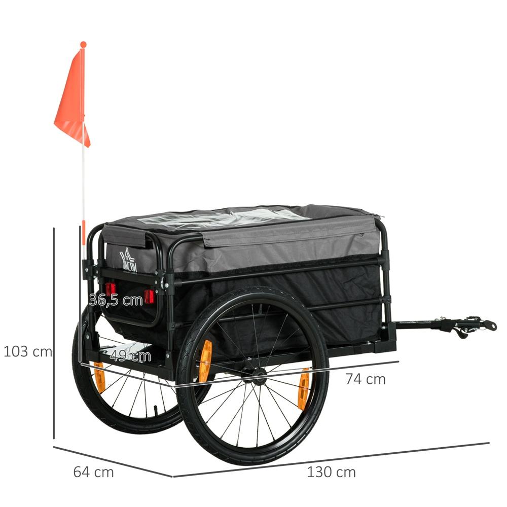 2-i-1 cykelsläp och handkärra med stora däck, 40 kg kapacitet