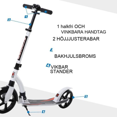 Sparksparkcykel i aluminium med justerbar höjd, stötdämpning, tonårs- och vuxenstorlek