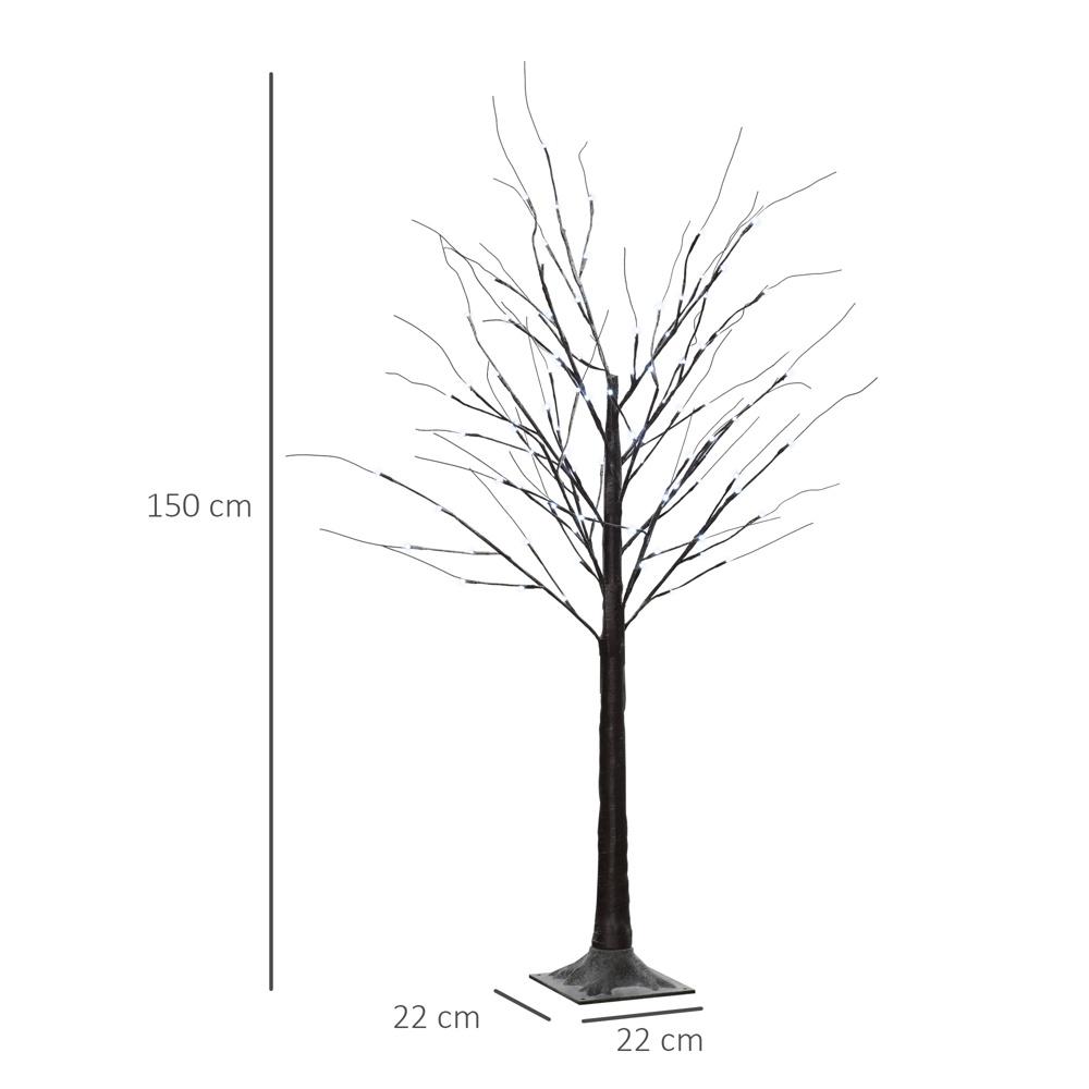 LED Björk – 150cm konstgjord julgran med 96 varma vita ljus