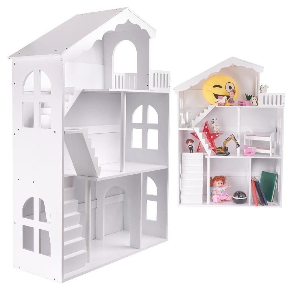 LULILO CALLA XXL Toy House bokhylla med 3 våningar för barn – 116 cm HÖG