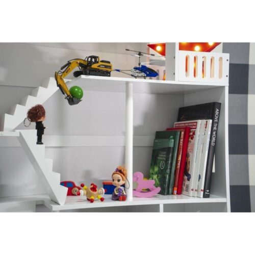 LULILO CALLA XXL Toy House bokhylla med 3 våningar för barn – 116 cm HÖG