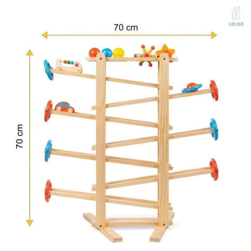 LULILO Träbollbana IRI 70 cm XXL, pedagogisk leksak för barn från 3 år