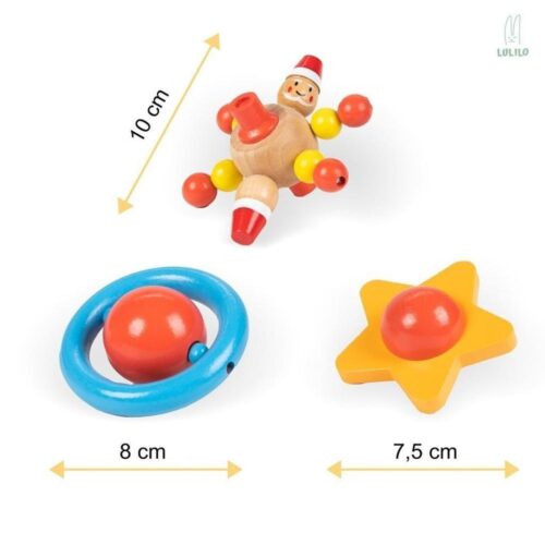 LULILO Träbollbana IRI 70 cm XXL, pedagogisk leksak för barn från 3 år