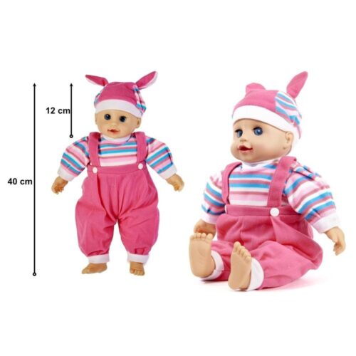 Maya Baby Doll med ljud, rosa 40 cm verklighetstrogna ögon och gråter Mama Dada