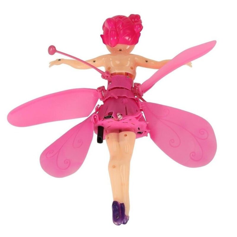 Handkontrollerad Flying Fairy Doll, uppladdningsbar USB Rosa Fairy Toy för barn och vuxna