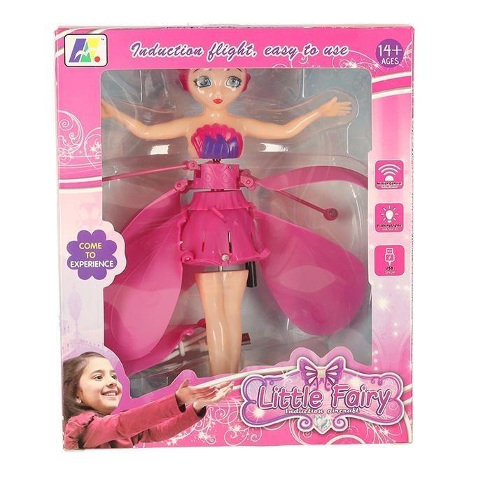 Handkontrollerad Flying Fairy Doll, uppladdningsbar USB Rosa Fairy Toy för barn och vuxna