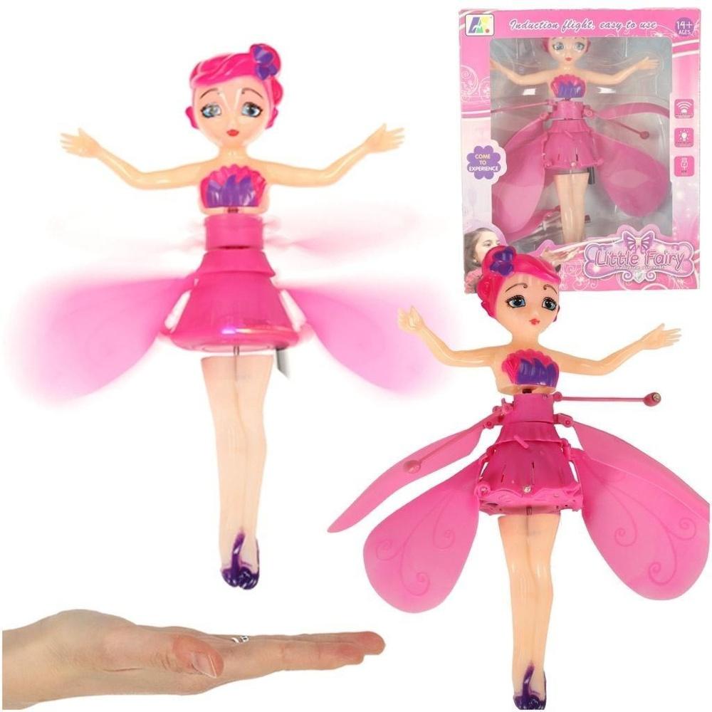 Handkontrollerad Flying Fairy Doll, uppladdningsbar USB Rosa Fairy Toy för barn och vuxna