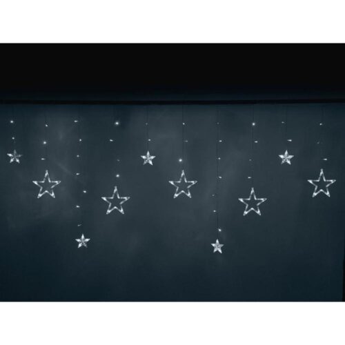 LED Star Gardinljus – 138 Kallvit LED, 2,5M för juldekoration