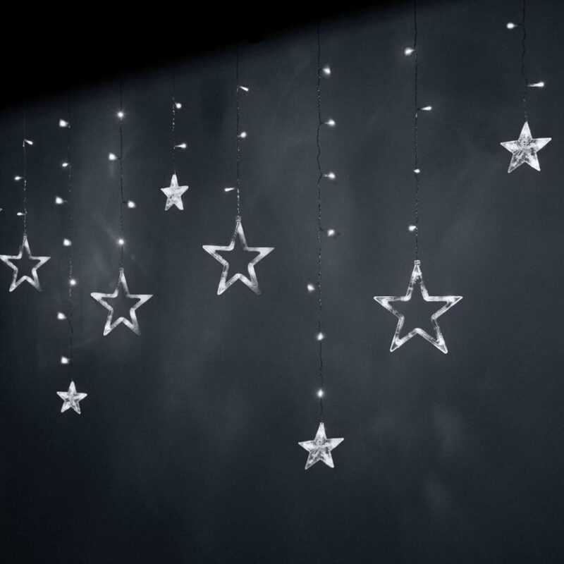 Starry LED Gardinljus – 2,5 meter, 138 kallvita lysdioder